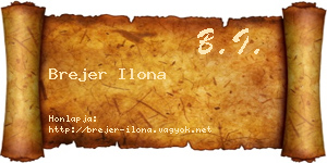 Brejer Ilona névjegykártya